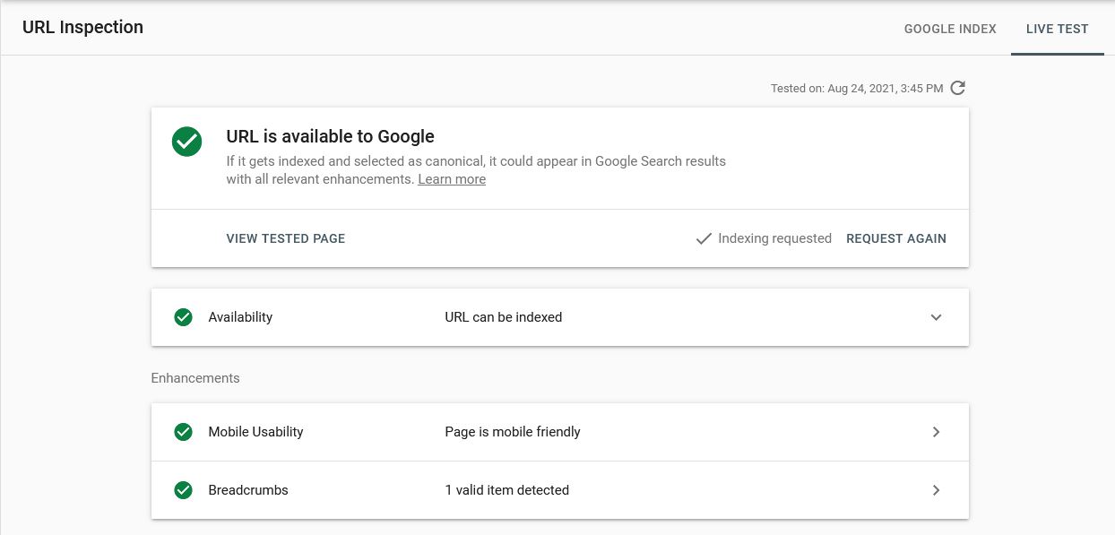 Google URL Inspection Is Not In Google SCD Information Technology