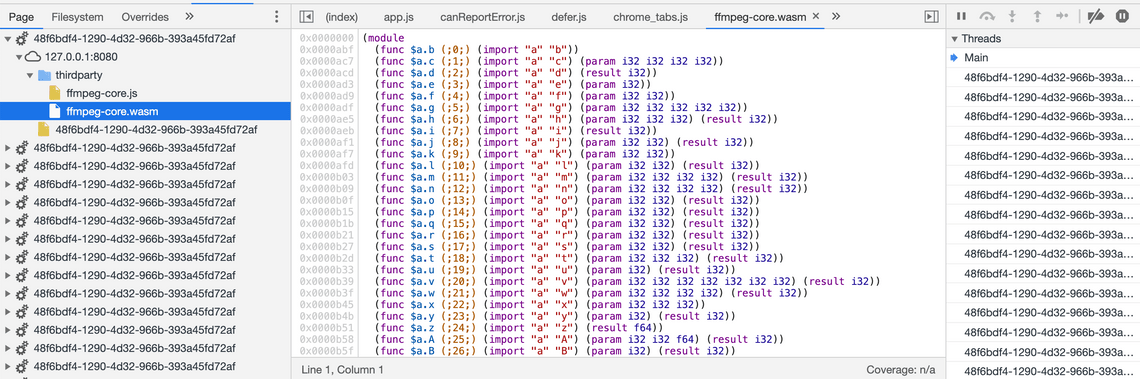 Inbrowser transcoding of video files with FFmpeg and Assembly
