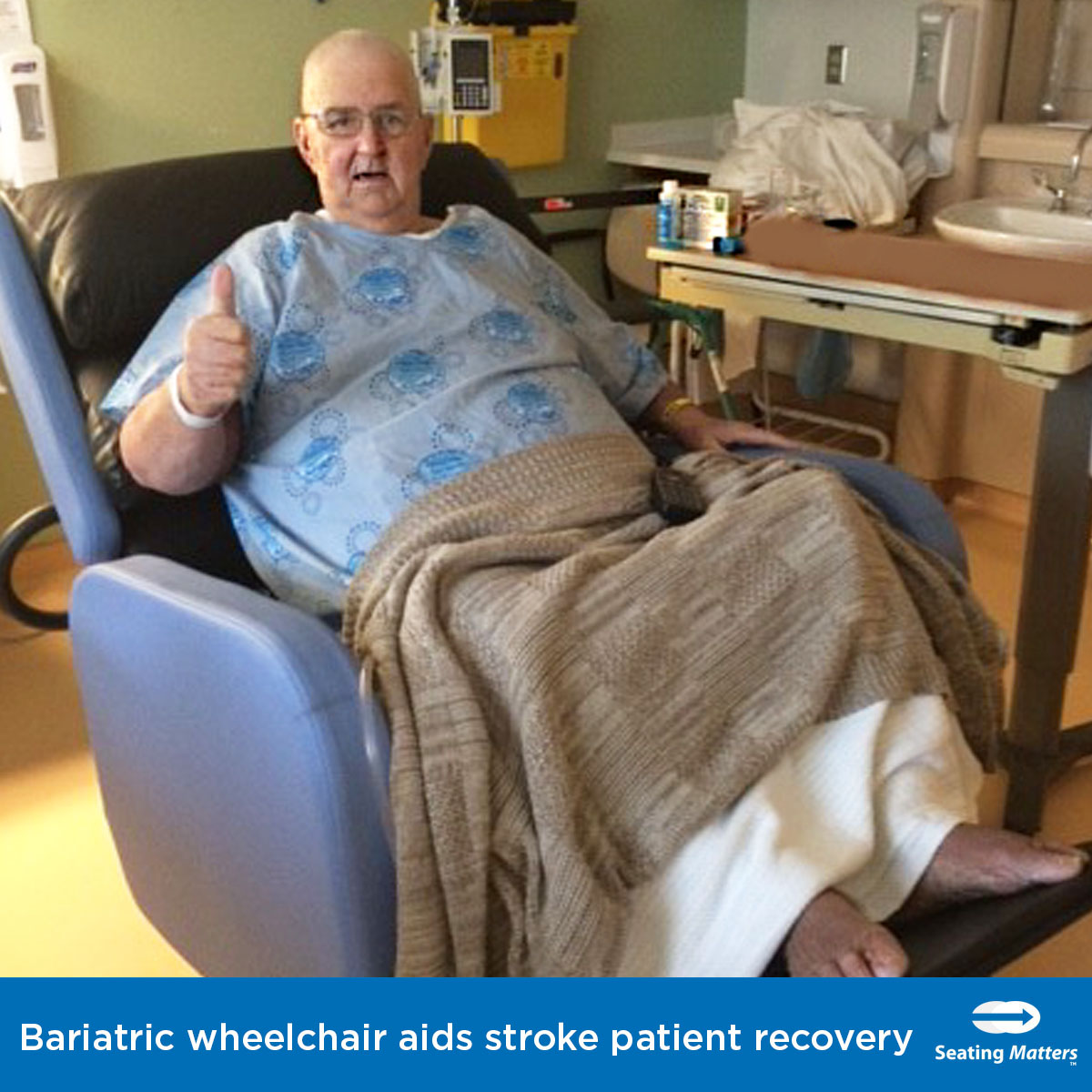 BARIATRIC WHEELCHAIR AIDS STROKE PATIENT RECOVERY