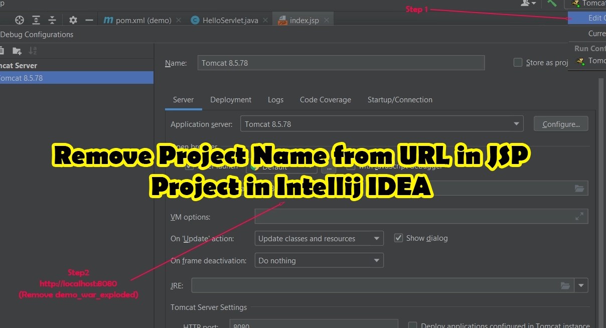 Remove Project Name from URL in JSP Project in Intellij IDEA