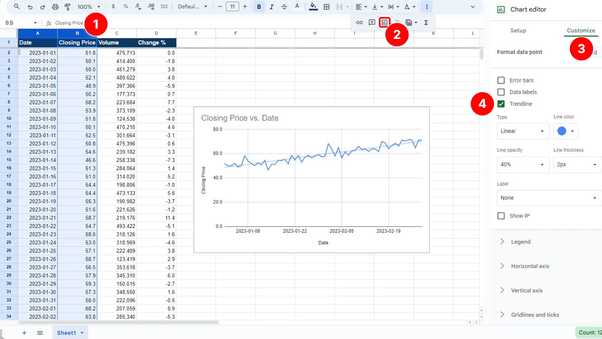 How to create a trendline in Google Sheets Sheetgo Blog