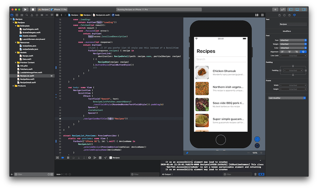 Exploring SwiftUI with Recipes // flurries of latent creativity