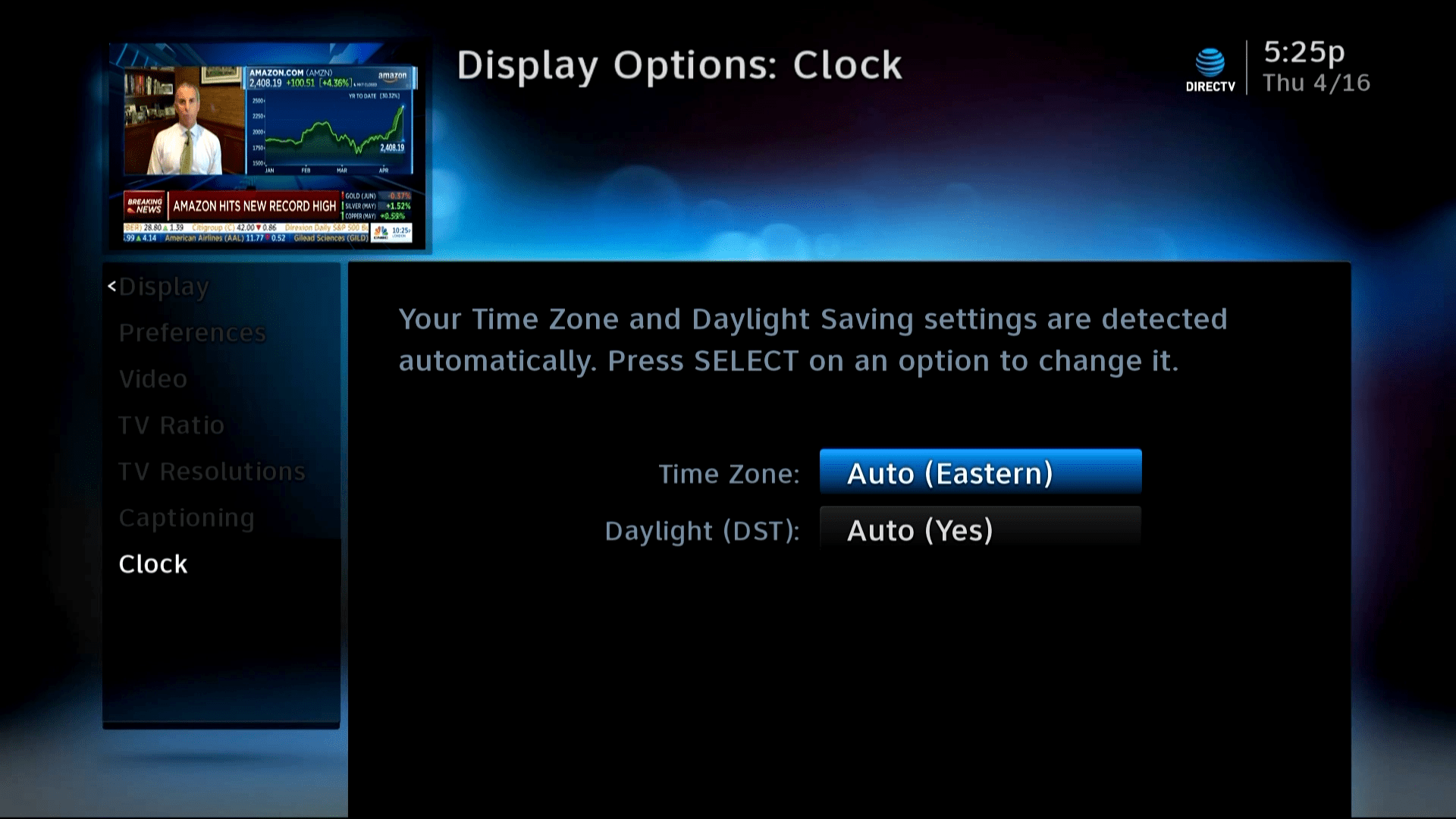 DIRECTV Customers How do you set the clock on the receiver? The