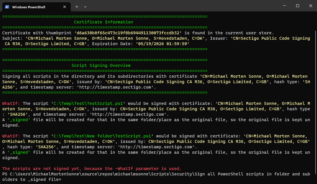 PowerShell – Code Sign and validate files in a folder with