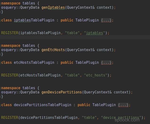 osquery的table产生原理分析 Spoock