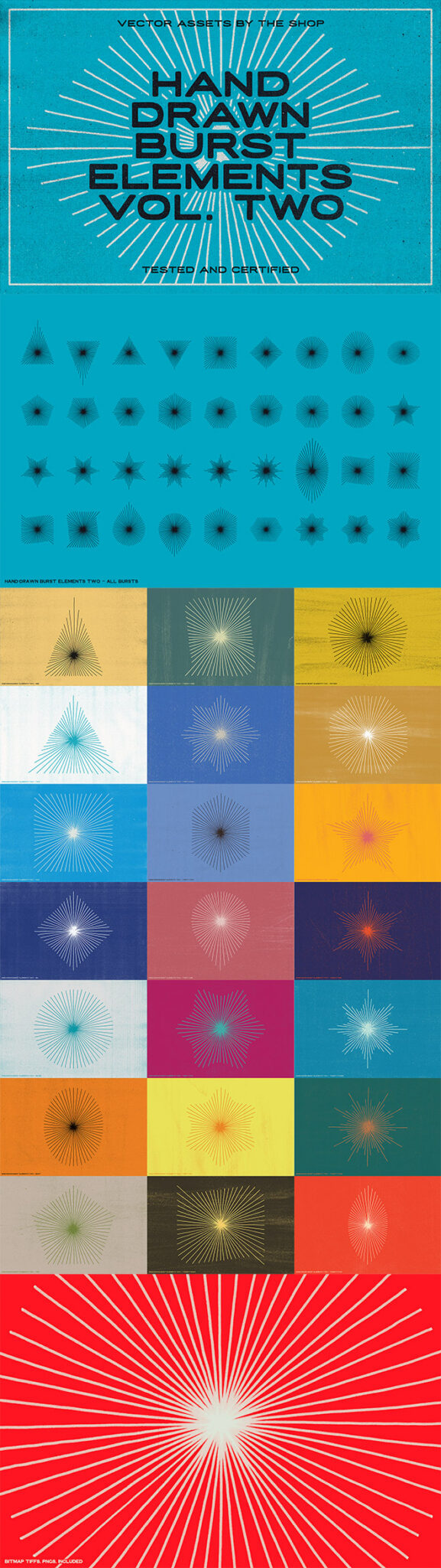 36 HandDrawn Burst Elements (Vol. Two)
