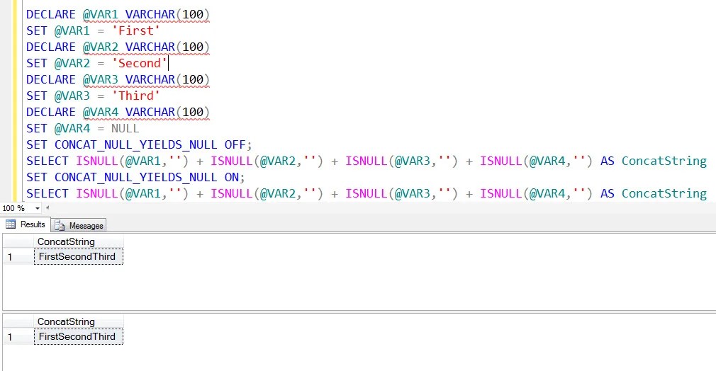 SQL SERVER A Quick Note on CONCAT_NULL_YIELDS_NULL SQL Authority