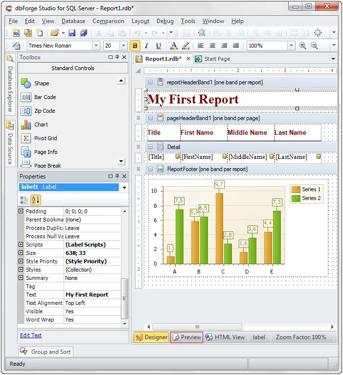 SQL SERVER SQL Report Builder in Studio for SQL Server SQL