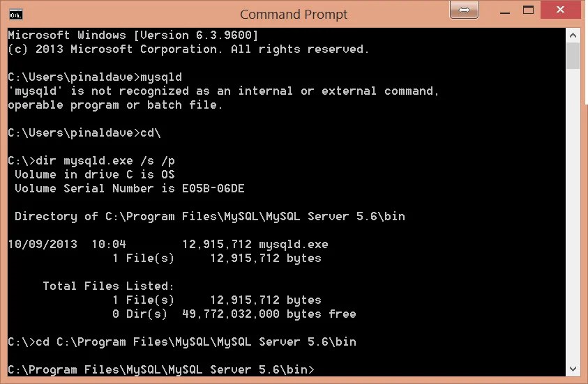 MySQL How to Find mysqld.exe with Command Prompt Fix 'mysql' is