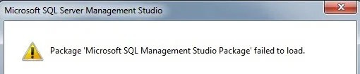SQL SERVER Fix Error Package 'Microsoft SQL Management Studio