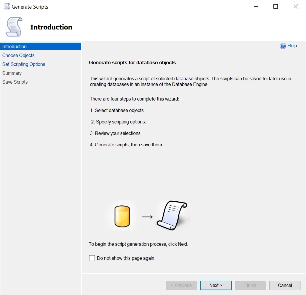 How to Generate Script for SQL Server 2005 from SQL Server 2019