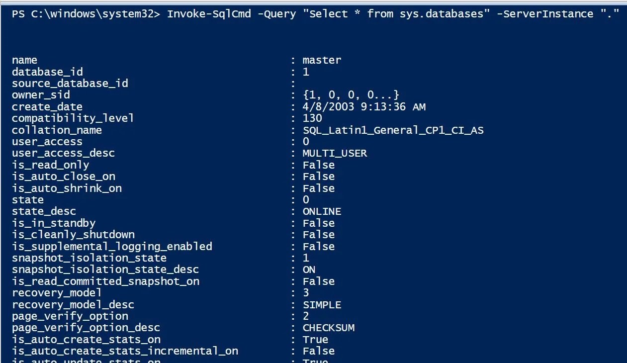 PowerShell Querying SQL Server From Command Line Journey to SQL