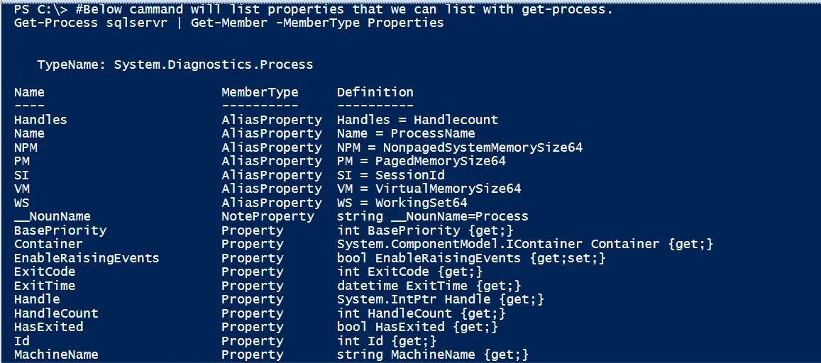 PowerShell Scripts getprocess with SQL Server process SQL