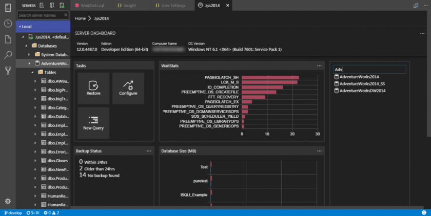 SQL Operations Studio - Widget 08