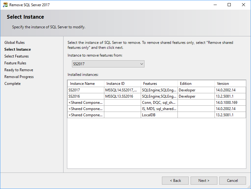 QuickQuestion: How to uninstall a SQL Server feature? - SQLTerritory.com