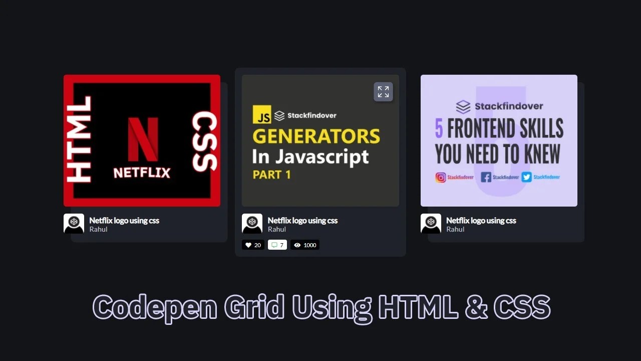 Codepen grid layout design Stackfindover