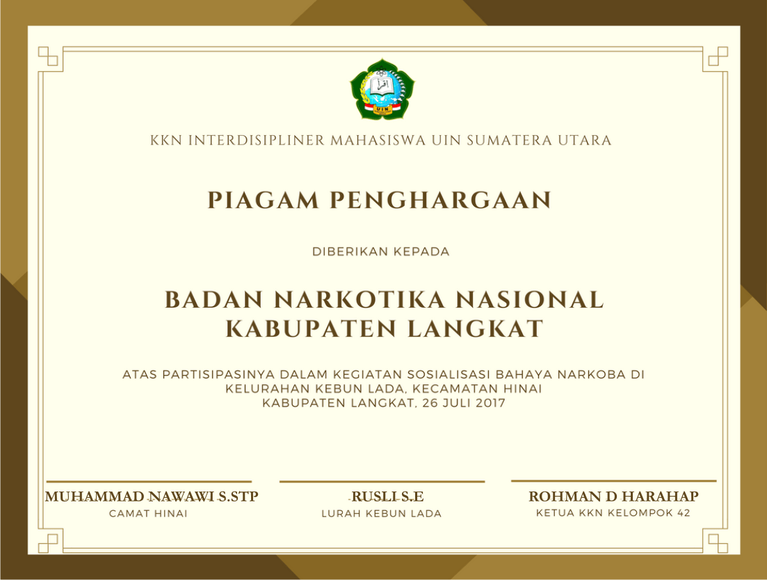 Contoh Sertifikat Penghargaan Olahraga / Sertifikat/piagam