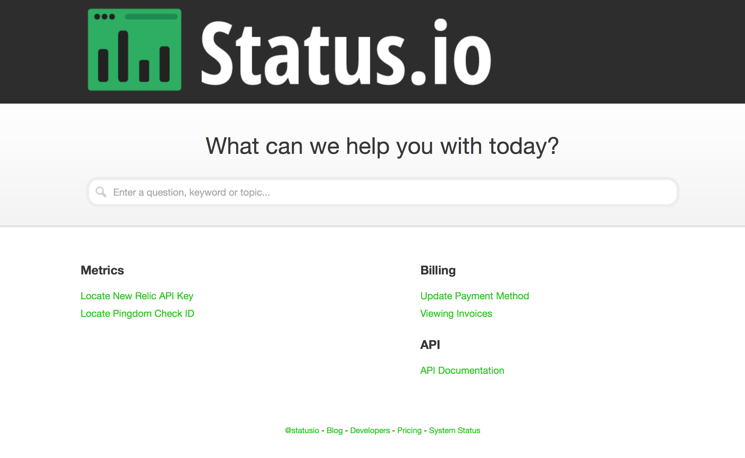 Status.io Knowledge Base Status.io Blog