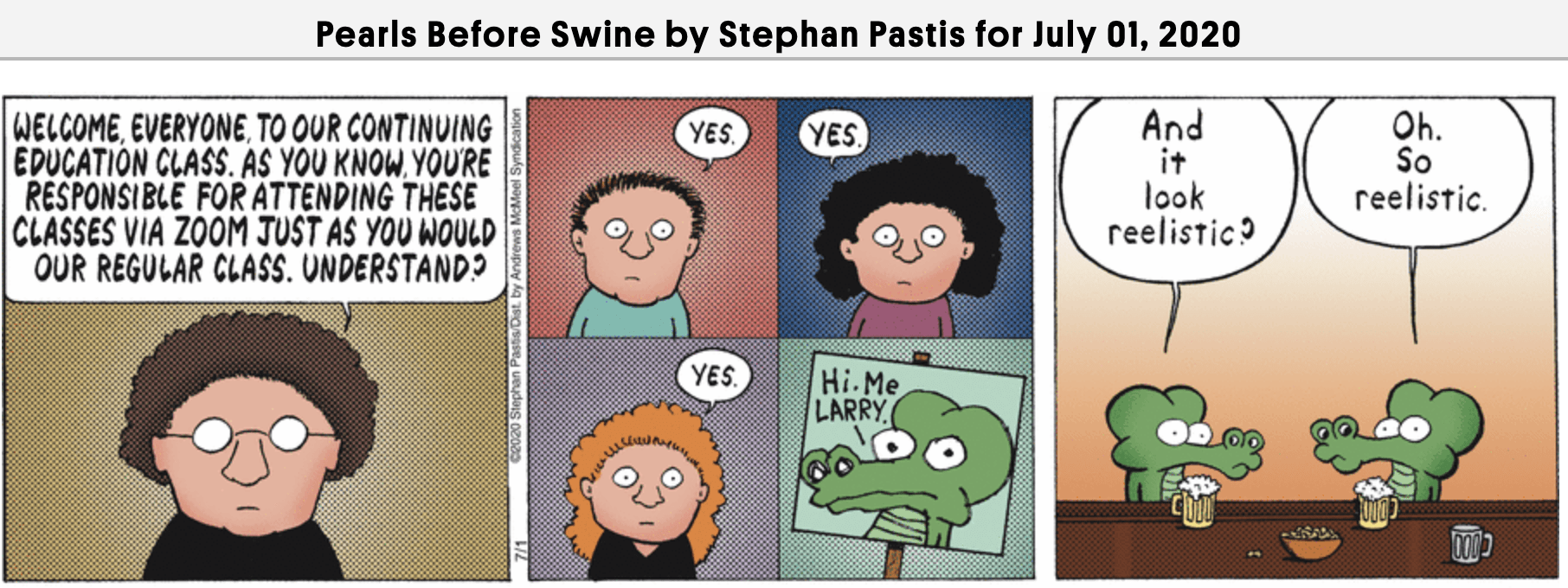 Pearls before Swine on Zoom