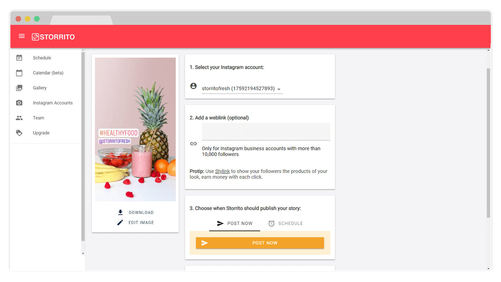 How to prepare your Instagram Story on a desktop PC