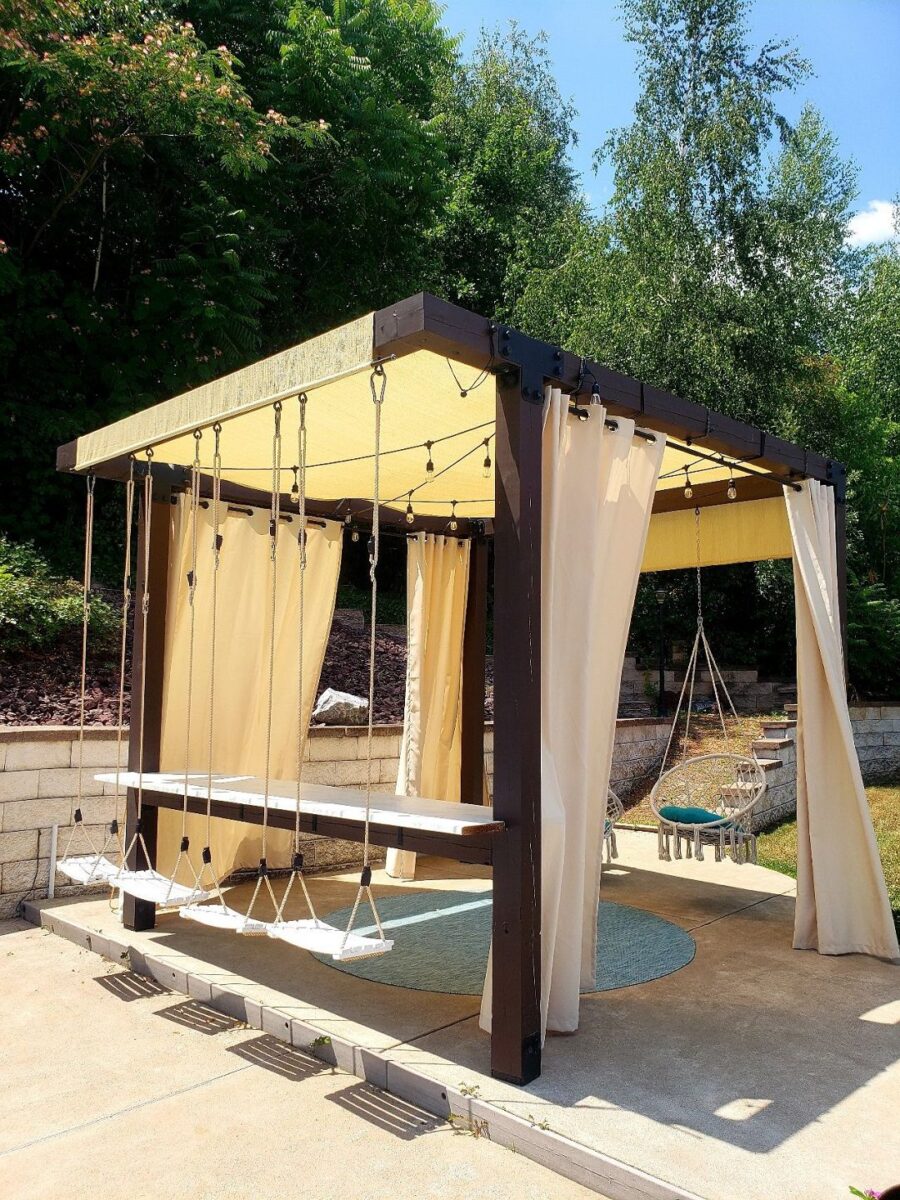 Completed DIY cantilever swing bar Building Strong