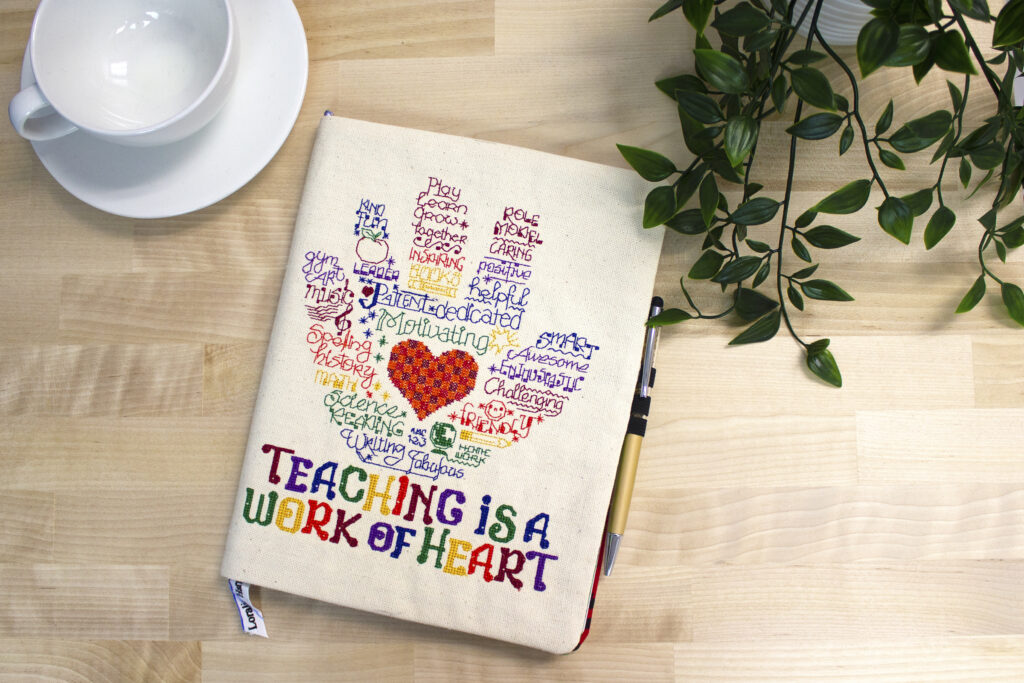 Machine Embroidered Teacher Journal Cover Sulky