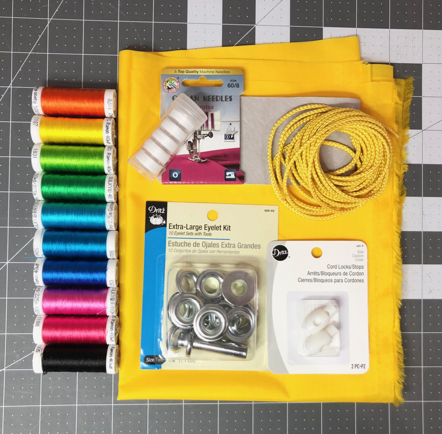 Nylon Drawstring Bag with Machine Embroidery Sulky