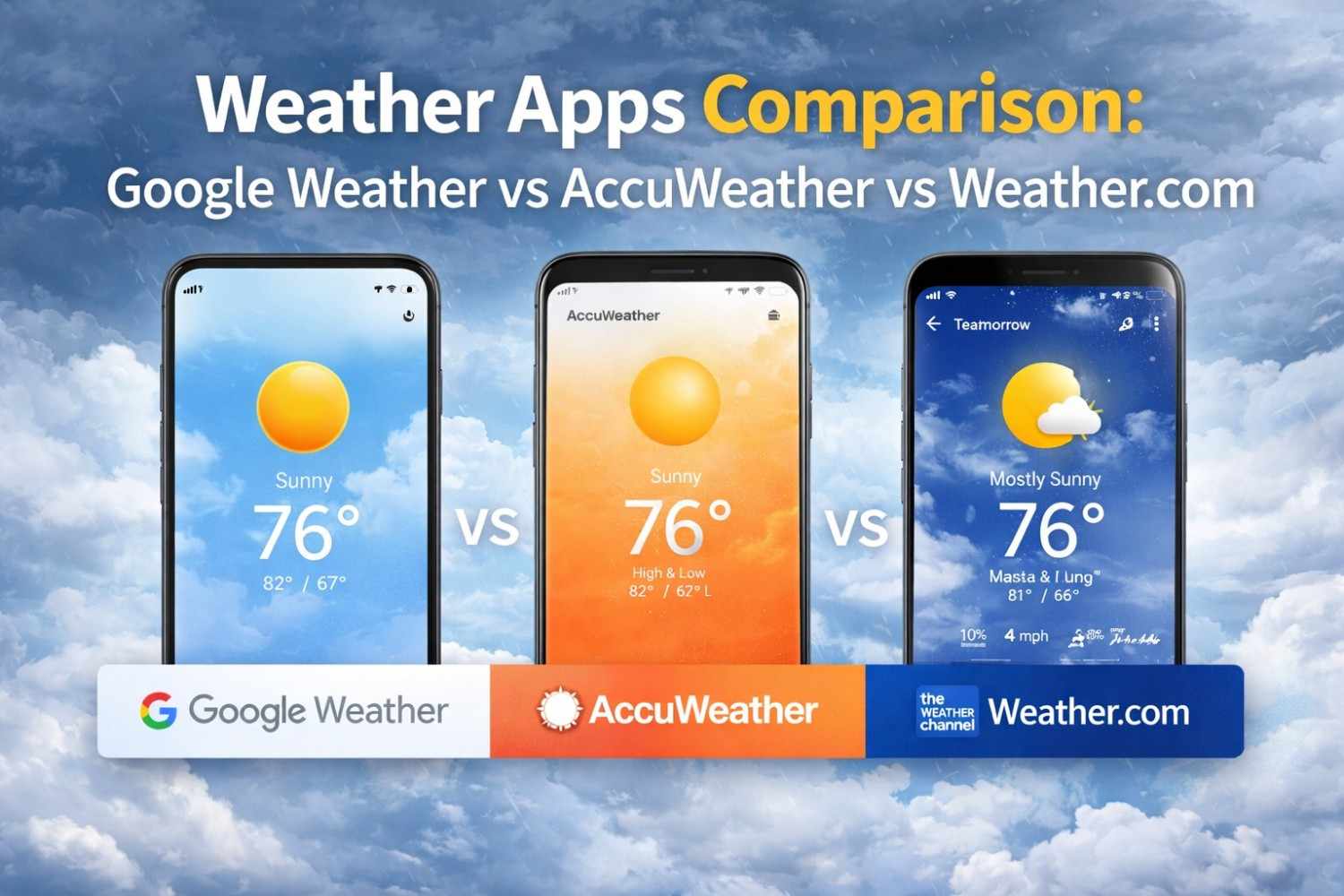 Weather Apps Comparison Google Weather Vs Accuweather Vs