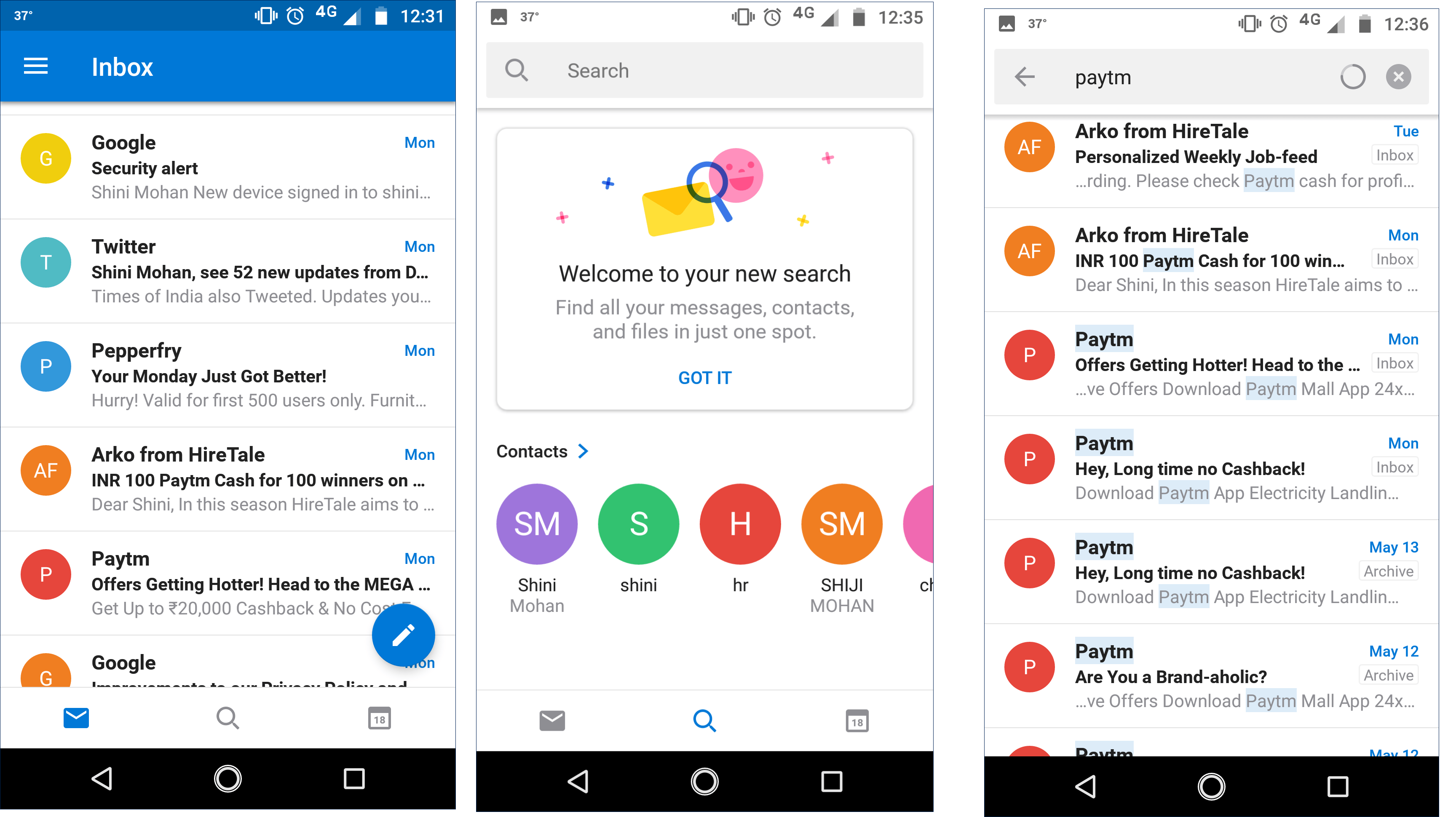 Microsoft Updated New Outlook for Android Search with Navigation Bar