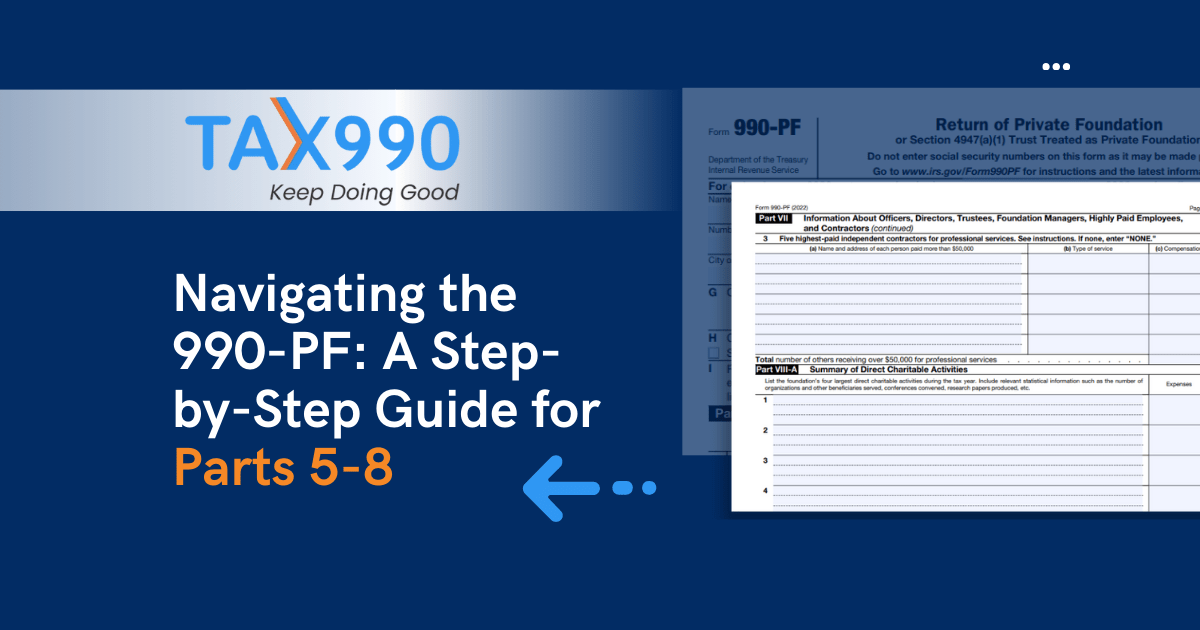 Navigating 990PF A StepbyStep Guide for Parts 58 Tax990