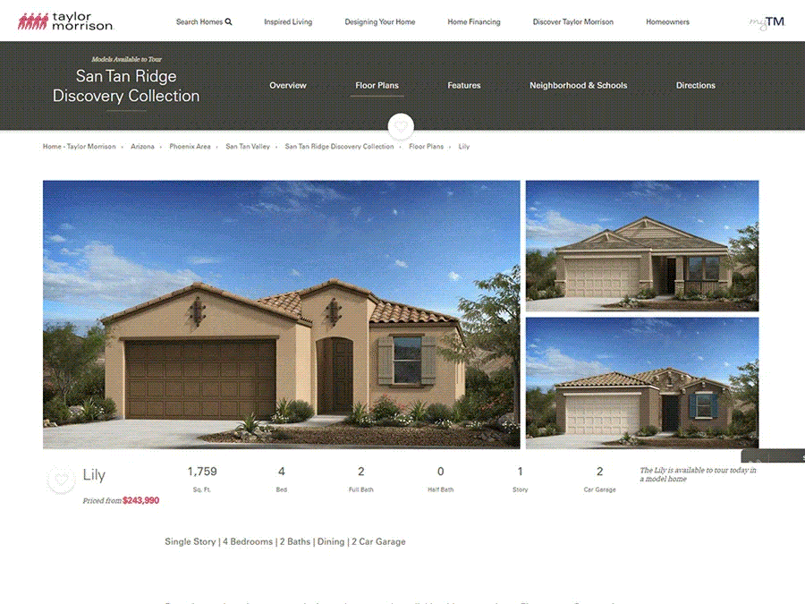 Taylor Morrison Online Tools Take the Easy Way Home Second House on