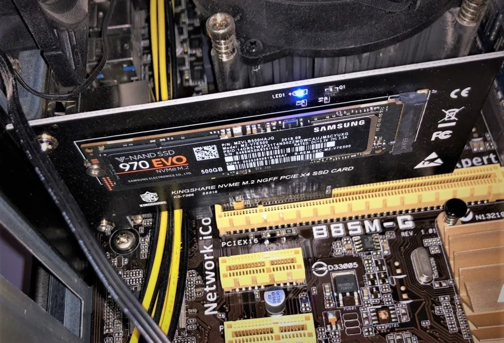 Booting to Samsung 970 EVO NVMe M.2 SSD on Asus B85MG Motherboard