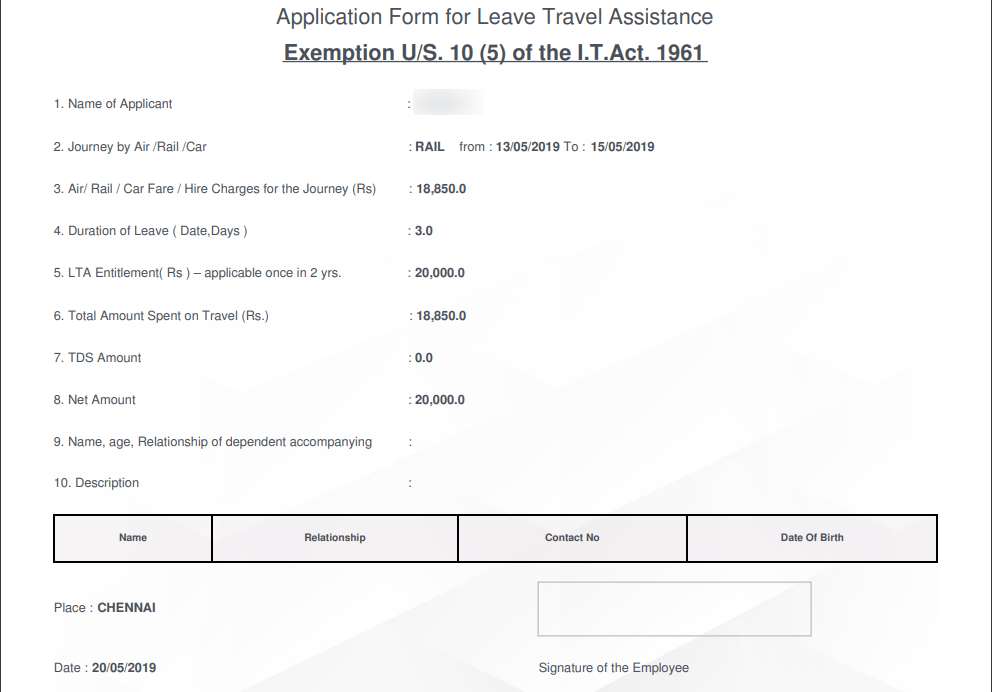 How to manage Leave Travel Allowance (LTA) or Leave Travel Concession