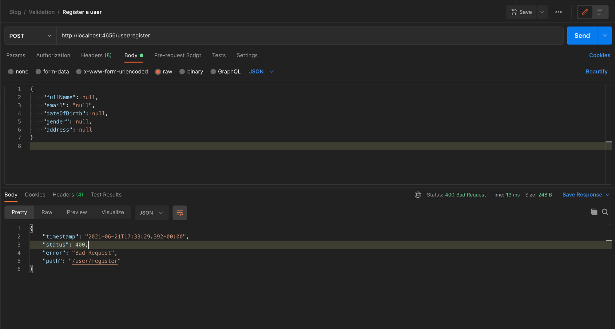 Spring Boot Post Request Body Validation at Gregory Pyles blog