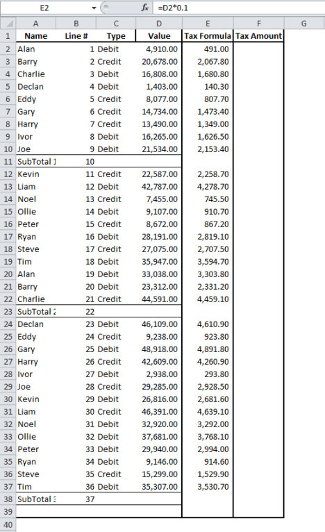 Paste Special Values Example just pasting