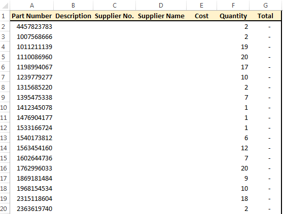 Image of example where multiple vlookups will be used