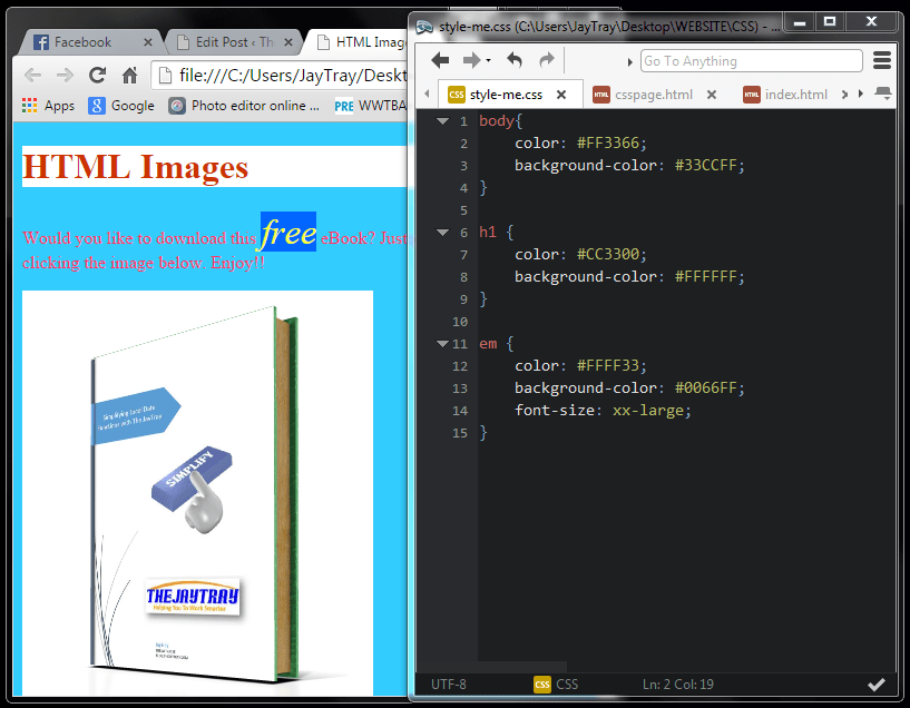 IMAGE SHOWING AMENDED CSS CODE