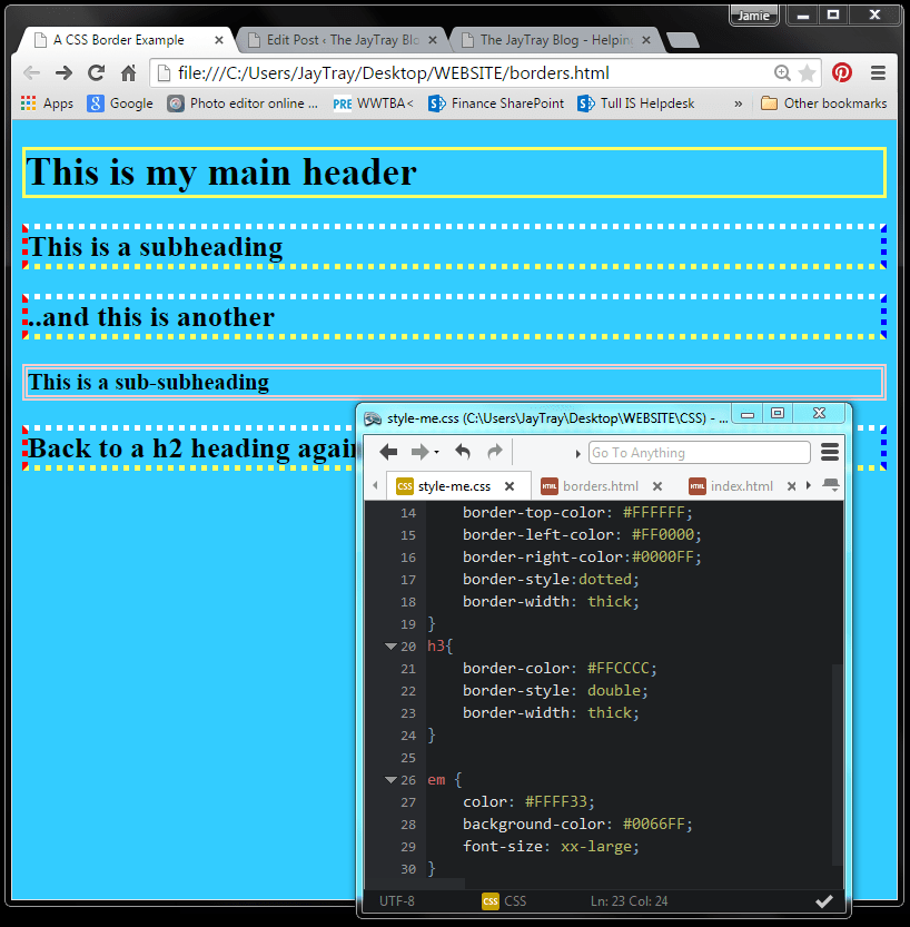 css example with double borders