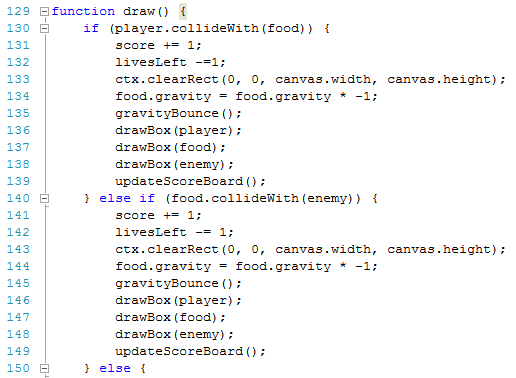 image showing top part of the draw function