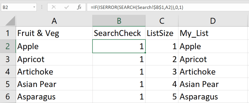 The changes needed to my ISERROR SEARCH function