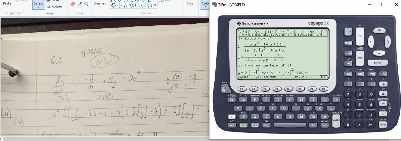 Solve Differential Equation using LaPlace Transform with the TI89