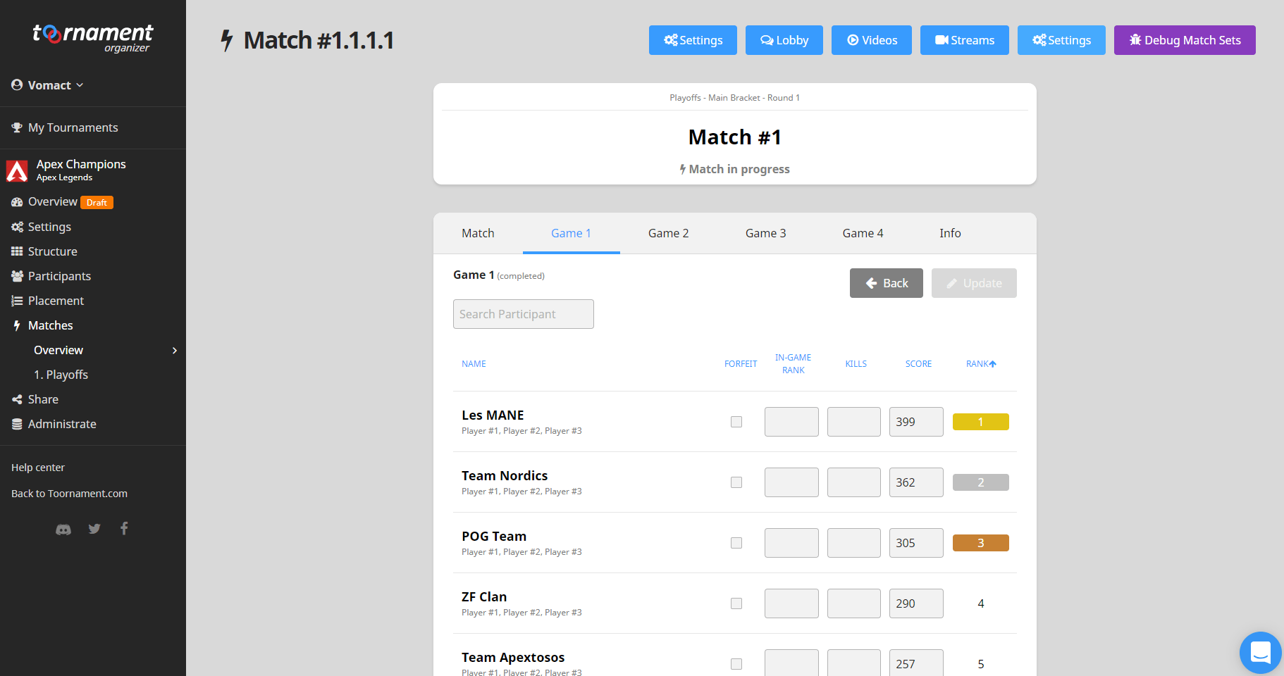 Apex Legends Create your Tournament Toornament Knowledge Base