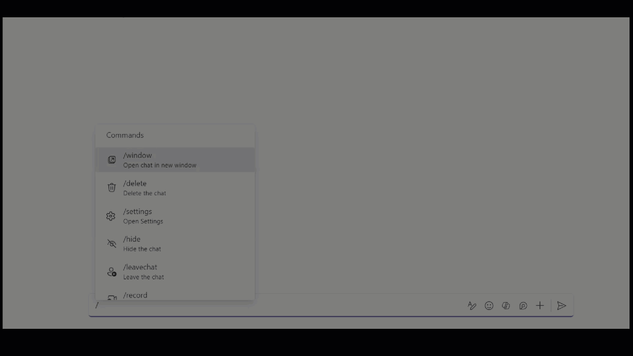Slash Commands in Teams