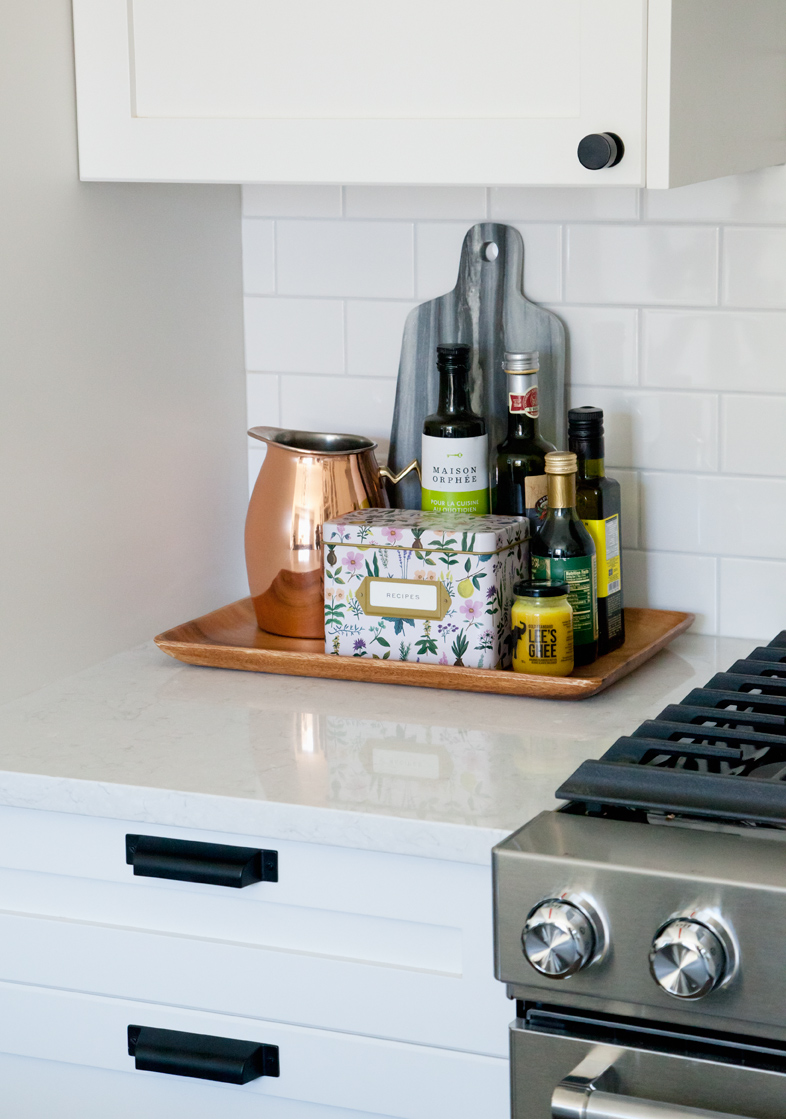 Flat black Top Knobs hardware adds charm to One Room Challenge kitchen