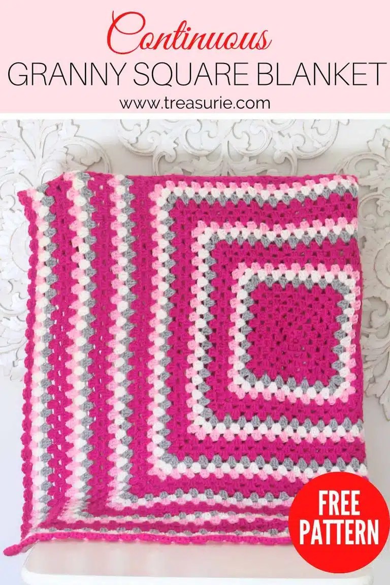 Continuous Granny Square Blanket Pattern (Free) | TREASURIE