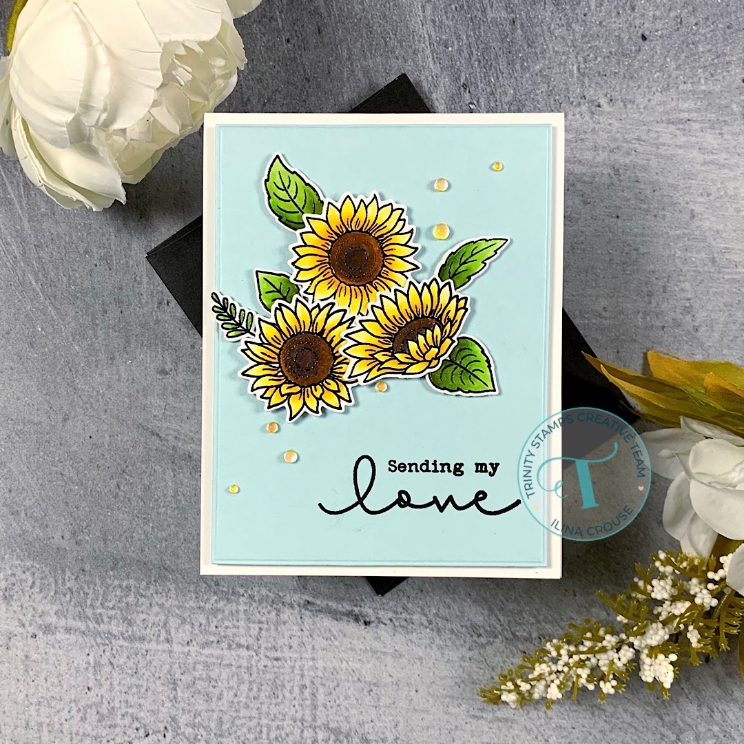 Sending My Love With Sunflowers Trinity Stamps