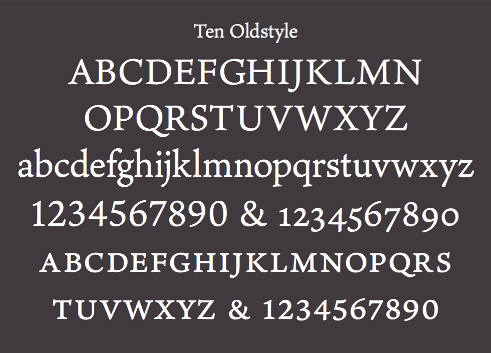 The Typekit Blog Introducing Ten Oldstyle