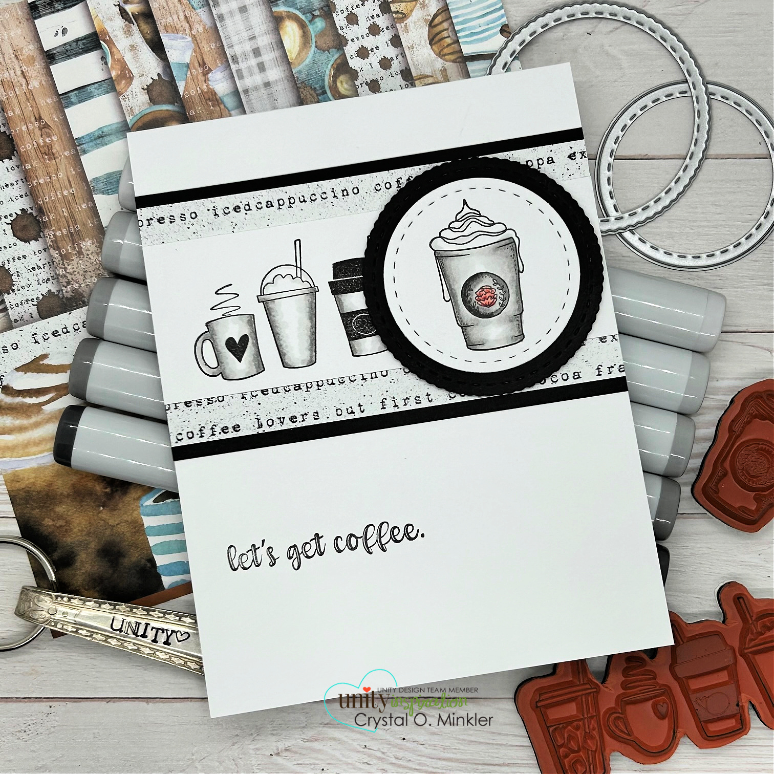Monochromatic Coffee Card December 2022 Kit of the Month Unity Blog