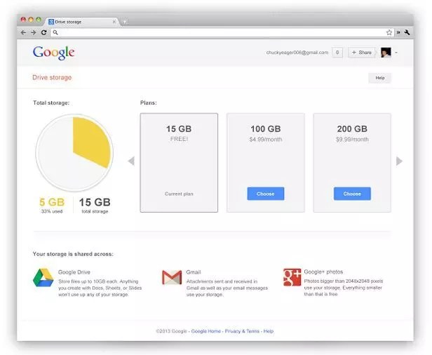 15GB de almacenamiento gratuito en la nube Google fusiona GMail y Drive